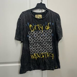 SMILEY Black Washed City Of Industry T-Shirt Size XL